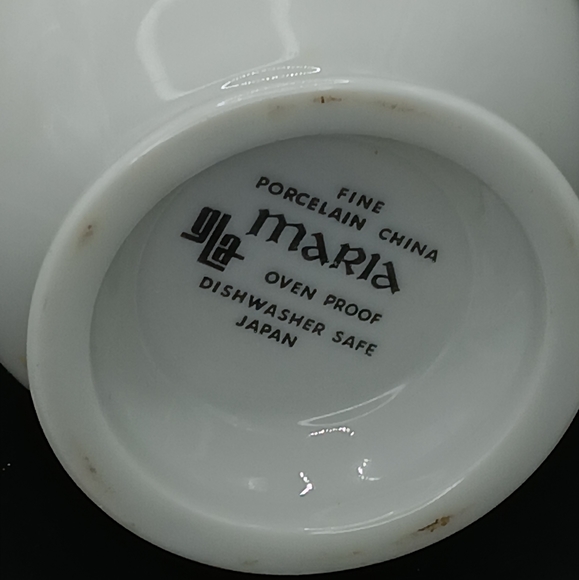 GLA Maria Fine China Japan Sugar Bowl W/Lid And Creamer White & Rose Floral - Picture 4 of 16